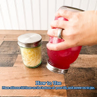 Stainless Steel Storage Lids with Leak-Proof Silicone Liners for Mason Jars 5 Pack