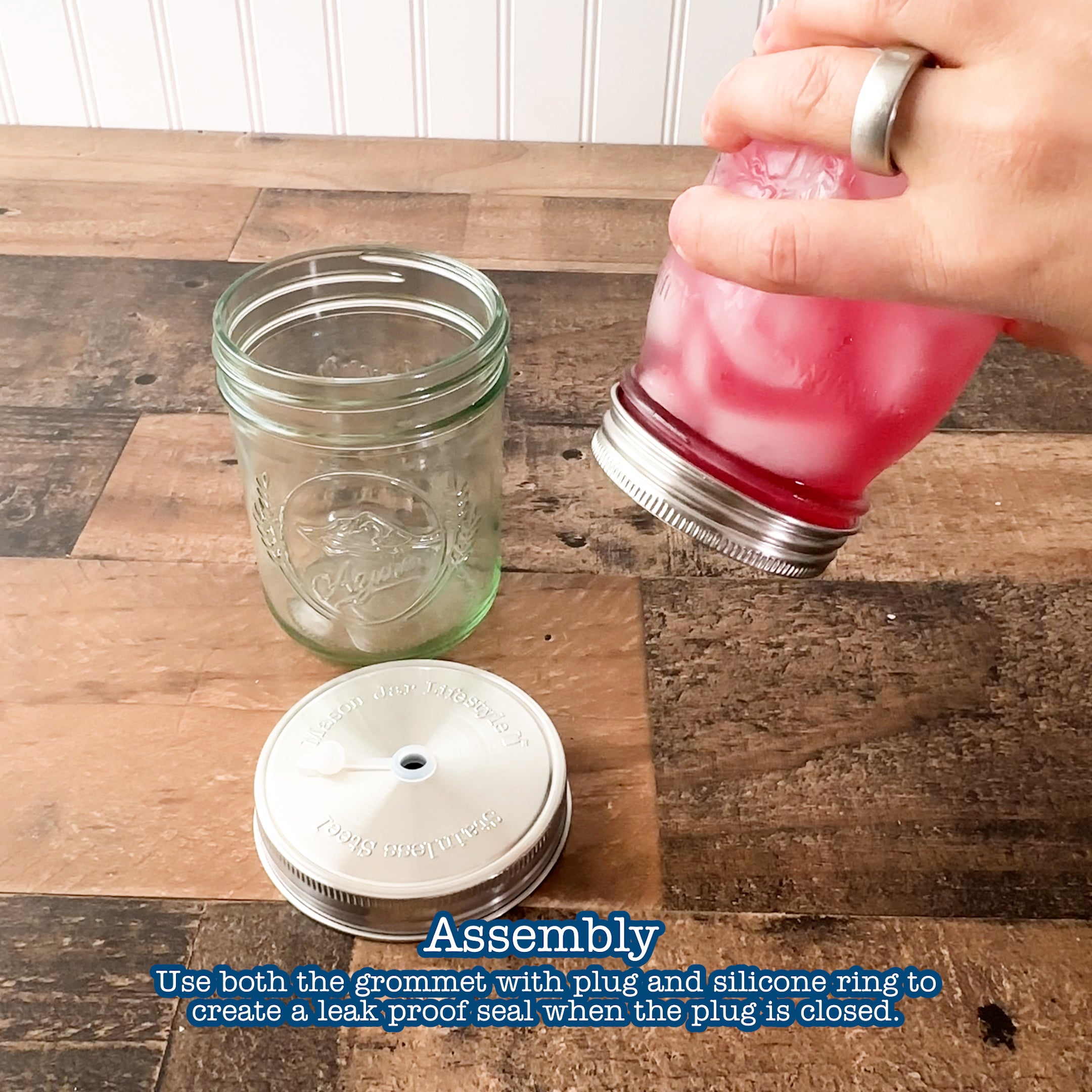 Unboxing video and putting the lid on a Mason jar.