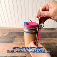 Leak Proof Silicone Plug / Stopper with Straw Strap for Straw Hole Lids