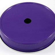 Purple straw hole tumbler lid for regular mouth Mason jars