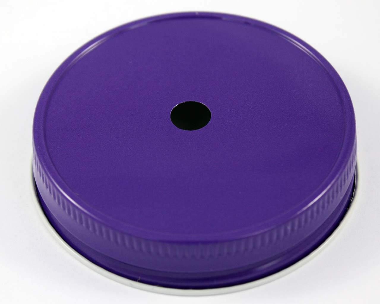 Purple straw hole tumbler lid for regular mouth Mason jars
