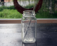 8 Pack Combo Glass Straws for Mason Jars + Cleaner