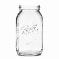 Ball 32 oz regular mouth quart Mason jar without lid or band