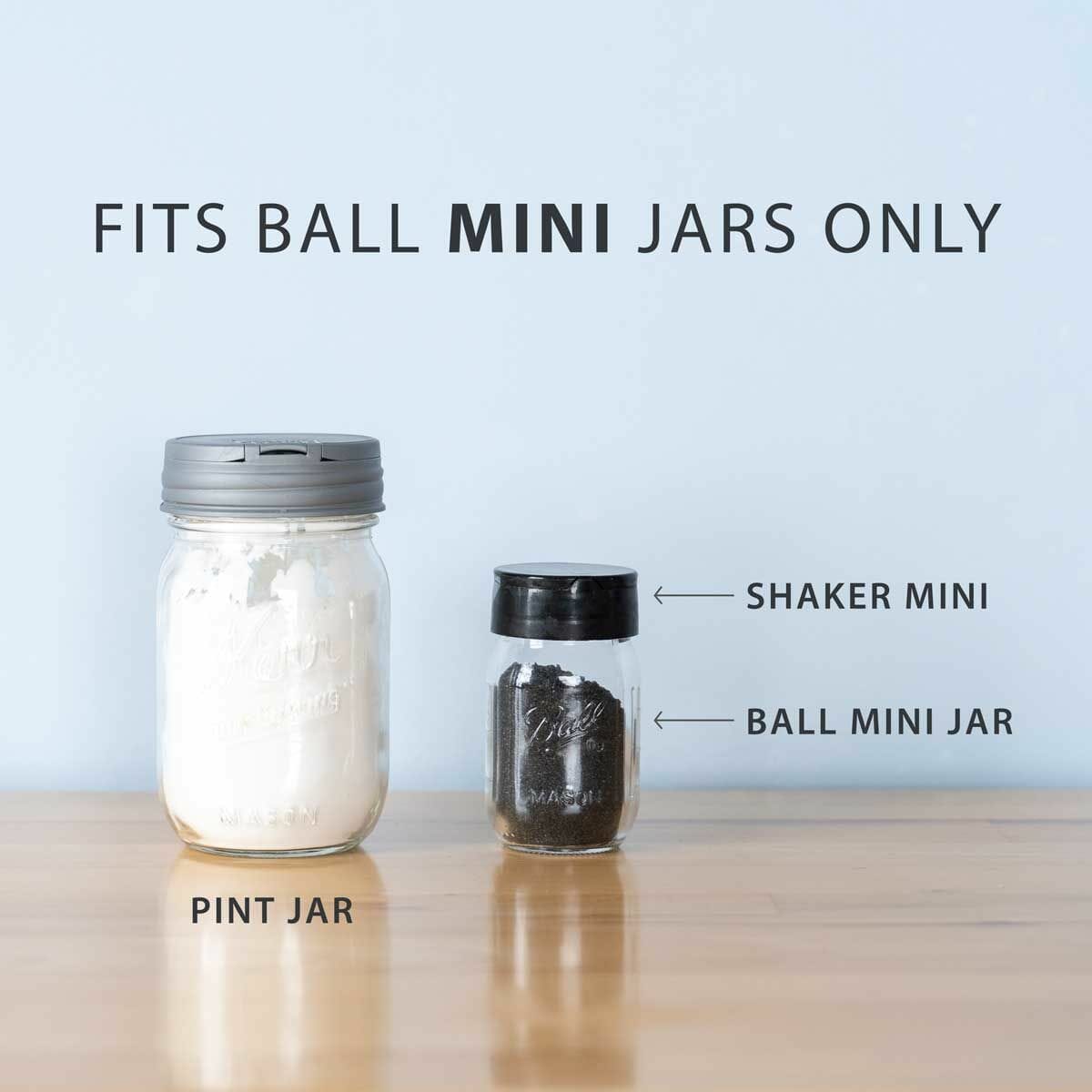 reCAP Mason Jar Shaker Lids for 4oz Mini Ball Jars 4 Pack