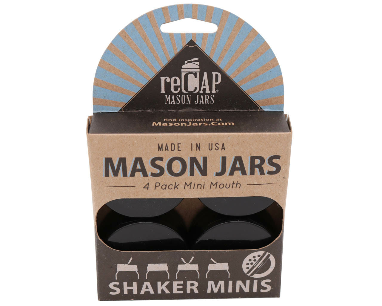 NEW reCAP® Mason Jars Spice, Rub & Herb Shaker Lids, Regular Mouth