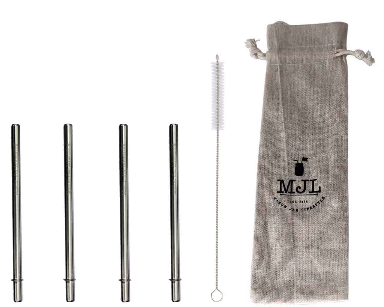 Short Safer Rounded End Stainless Steel Straw for Half Pint Mason Jars