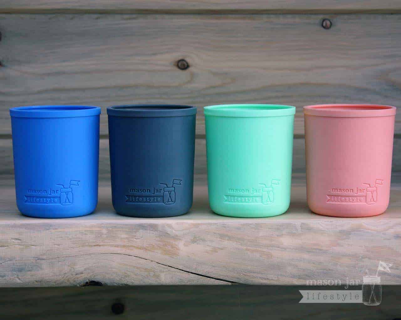 Silicone sleeves for half pint 8oz Mason jars koozies kozies coozies cozies