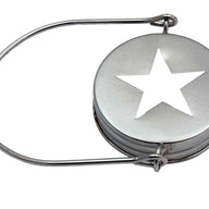 Silver star cut hanging lid for regular mouth Mason jars