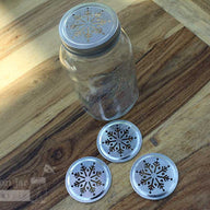 Metal snowflake lid insert for regular mouth Mason jars 4 pack