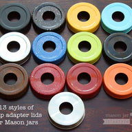 13 colors and styles of Mason jar soap pump adapter lids