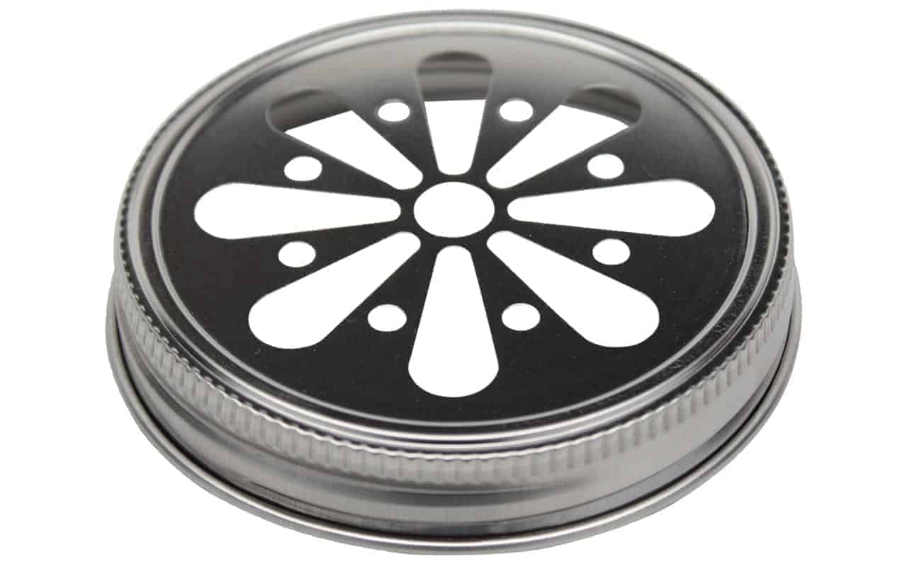 Stainless steel daisy flower cut lid for regular mouth Mason jars