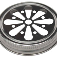 Stainless steel daisy flower cut lid for wide mouth Mason jars