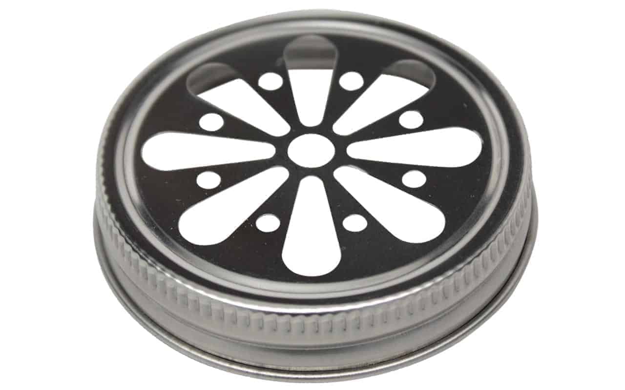 Stainless steel daisy flower cut lid for wide mouth Mason jars