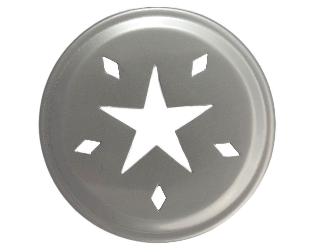 Stainless steel star cut lid insert for regular mouth Mason jars