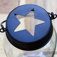 Star cutout handle lid for regular mouth Mason jars