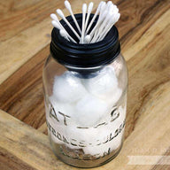 Sundry lid with Q-tips and cotton balls for regular mouth Mason jars