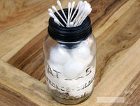 Sundry lid with Q-tips and cotton balls for regular mouth Mason jars