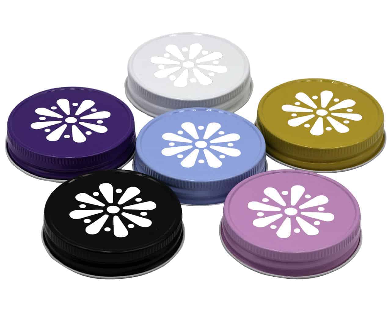 white-purple-blue-yellow-black-pink-daisy-lid-regular-mouth-mason-jar-made-in-usa-5