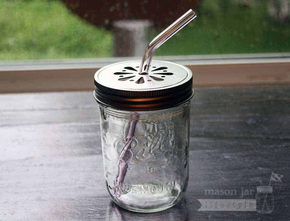 Medium Pink Bent Glass Straws for Pint Mason Jars · Mason Jar