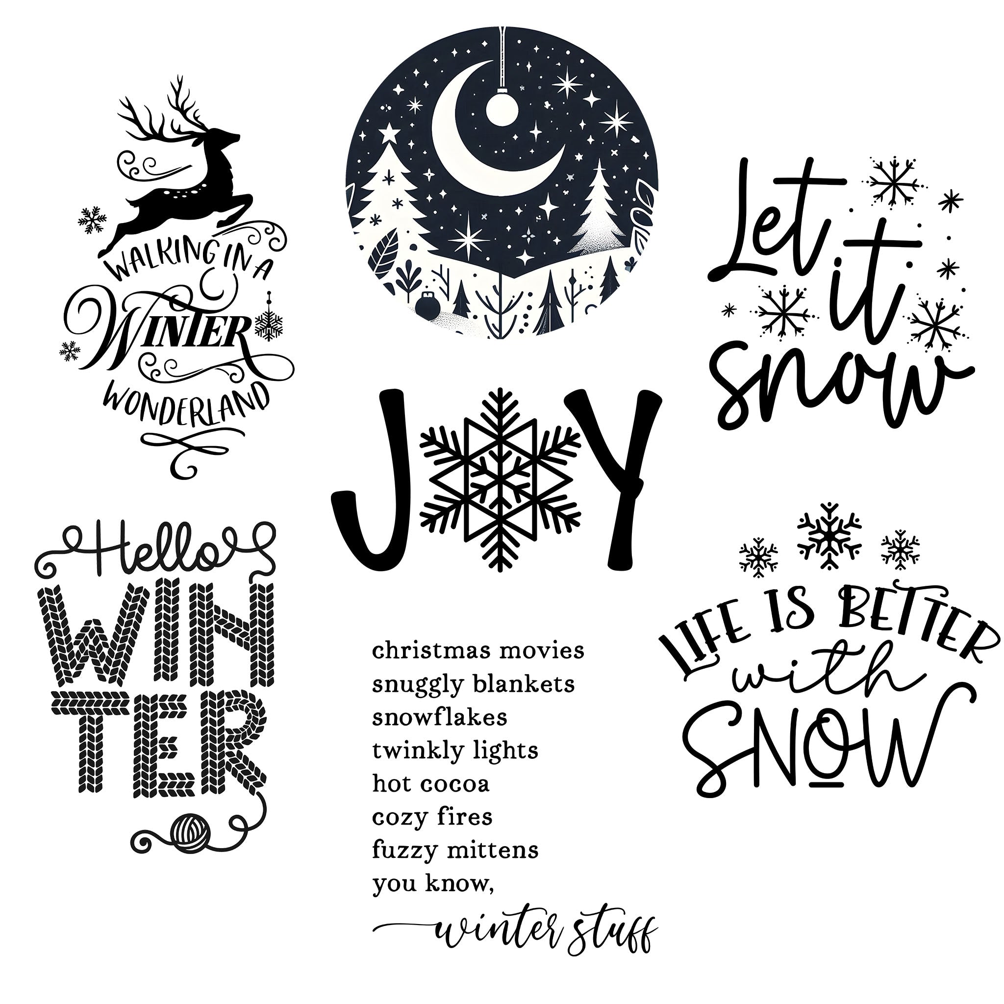 Winter Themed Laser Engraved Sleeves