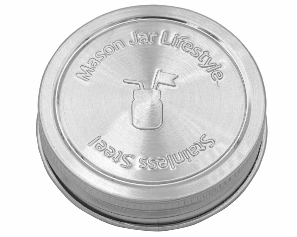 Leak Proof Stainless Steel Storage Lid with Silicone Lid Liner for Regular Mouth Mason Jars