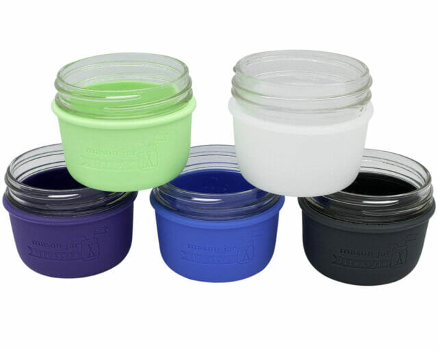 Silicone Koozie Sleeves for Wide Mouth 8oz Half Pint Mason Jars