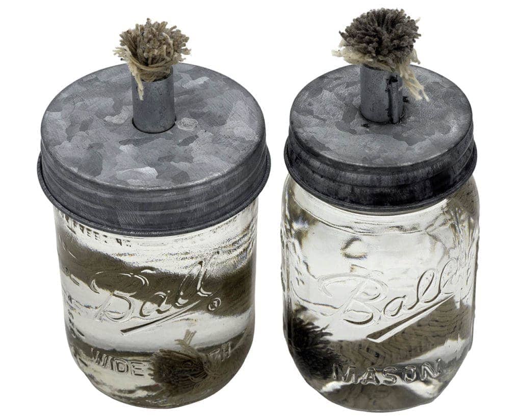 Galvanized Metal Tote With Mason Jar Shakers 