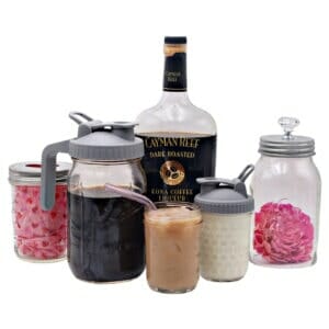mason-jar-lifestyle-valentines-palentine-galentines-day-cold-brew-coffee-pink-glass-bent-straw-open-bottom-jar-heart-cut-out-insert-liqueur-bar