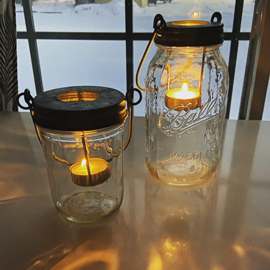 mason-jar-lifestyle-galvanized-circle-cutout-tea-light-candle-holder-with-handle-light-at-night